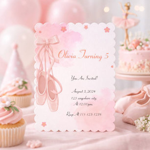 BALLERINA PINK BIRTHDAY INVITATION FOR GIRLS