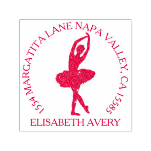 Ballerina Pink Birthday Return Address Self-inking Stamp