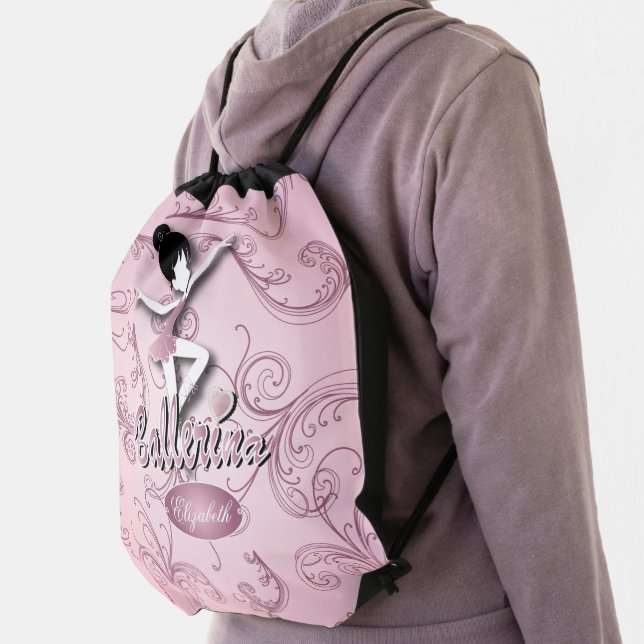 Ballerina - Pink Drawstring Bag (Insitu)