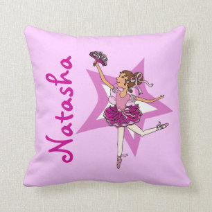 Ballerina pink - girls custom name pillow