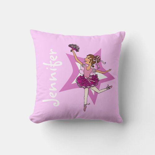 Ballerina pink _ girls your name pillow