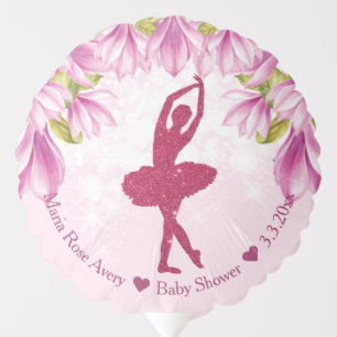 Ballerina Pink Glitter Birthday Personalized Balloon
