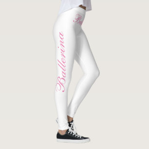 ballerina pink on white leggings