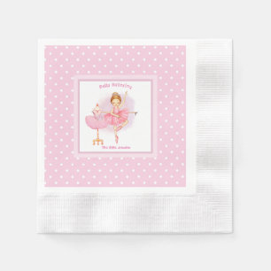 Ballerina pink white polka dots napkins