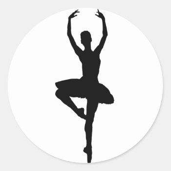Ballerina Pirouette (ballet Dance Silhouette) ~~ Classic Round Sticker by TheWhippingPost at Zazzle