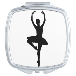 BALLERINA PIROUETTE (ballet dance silhouette) ~ Compact Mirror