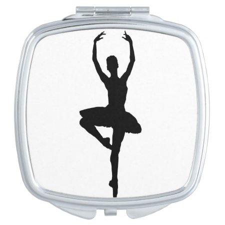 Ballerina Pirouette (ballet Dance Silhouette) ~ Compact Mirror