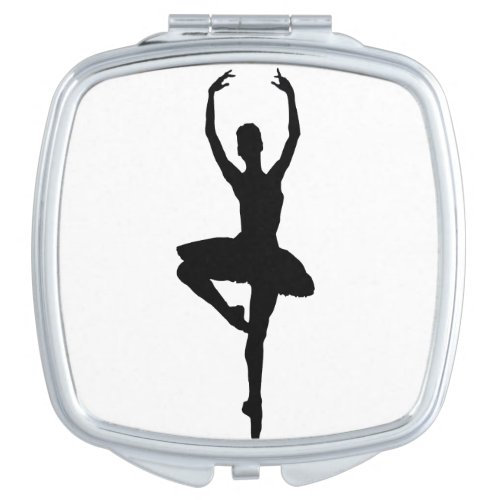 BALLERINA PIROUETTE ballet dance silhouette  Compact Mirror