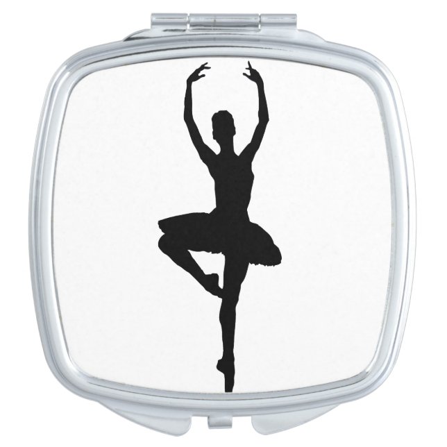 BALLERINA PIROUETTE (ballet dance silhouette) ~ Compact Mirror (Front)