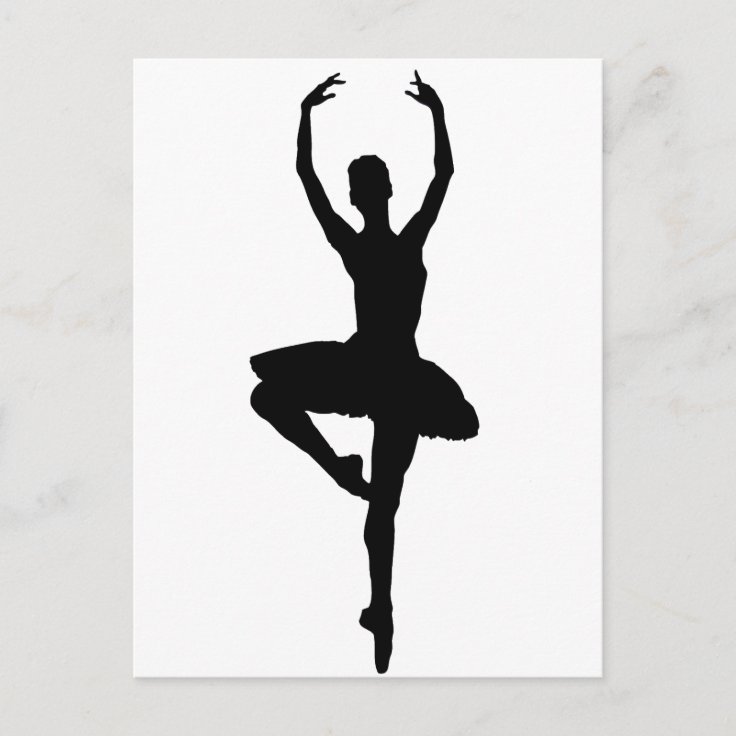 BALLERINA PIROUETTE (ballet dance silhouette) ~~ Postcard | Zazzle