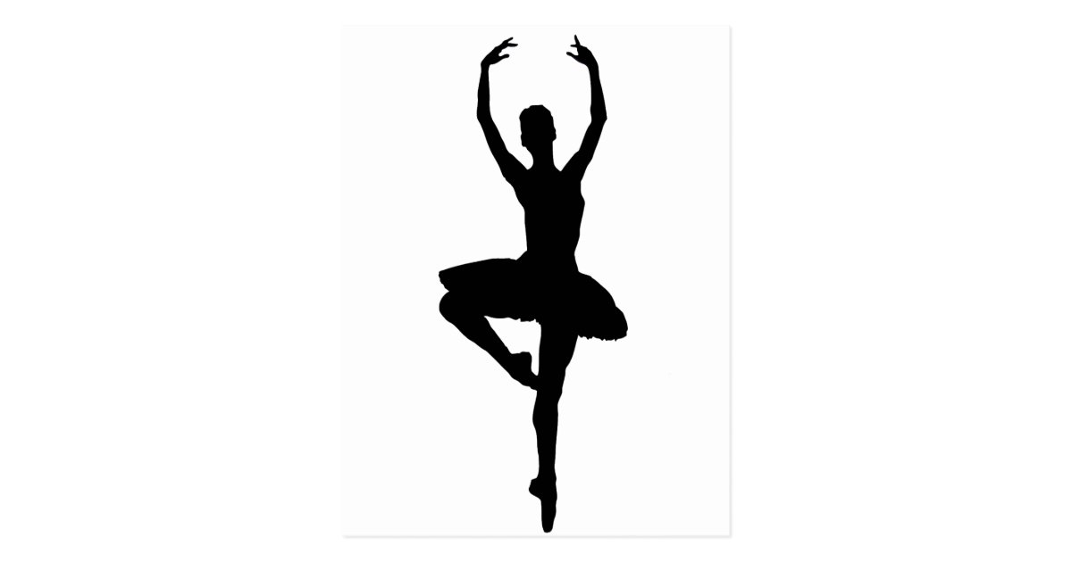 BALLERINA PIROUETTE (ballet dance silhouette) ~~ Postcard ...