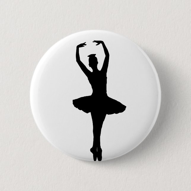 BALLERINA PIROUETTE EN POINTE (Ballet Dancer) ~ Pinback Button (Front)
