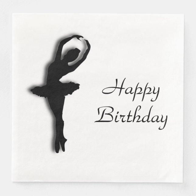 Ballerina Pirouette in Garden Green Paper Dinner Napkins (Front)