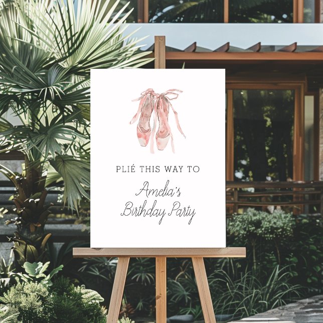 Ballerina plié this way Ballet Pink Birthday Foam Board (Creator Uploaded)