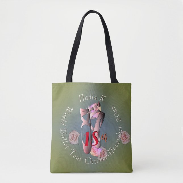 Ballerina Pointe Retro  Tote Bag (Front)