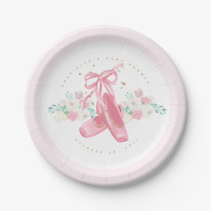 Ballerina Pointe Shoes Baby Shower Paper Plates