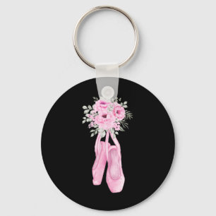 Ballerina Pointe Shoes Flowers Ballet Dancer Sprin Keychain