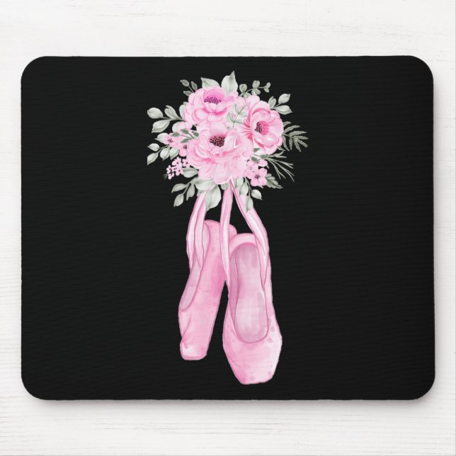 Ballerina Pointe Shoes Flowers Ballet Dancer Sprin Mouse Pad (Front)