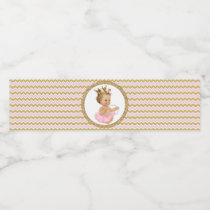 Ballerina Princess Baby Shower Water Bottle Labels