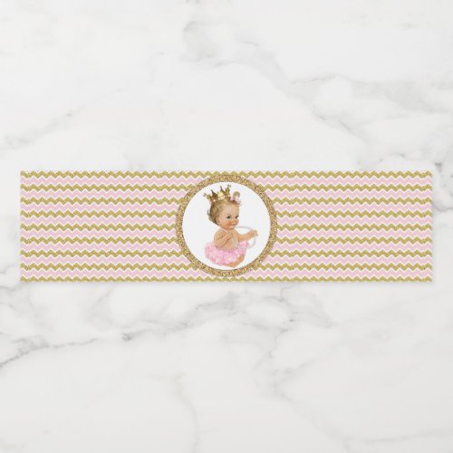 Ballerina Princess Baby Shower Water Bottle Labels