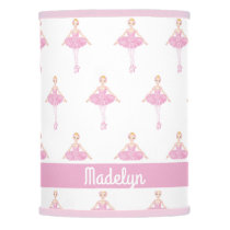 Ballerina princess dance white pink girl name lamp shade