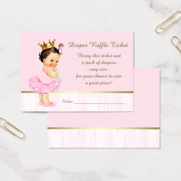 Ballerina Princess Diaper Raffle Ticket