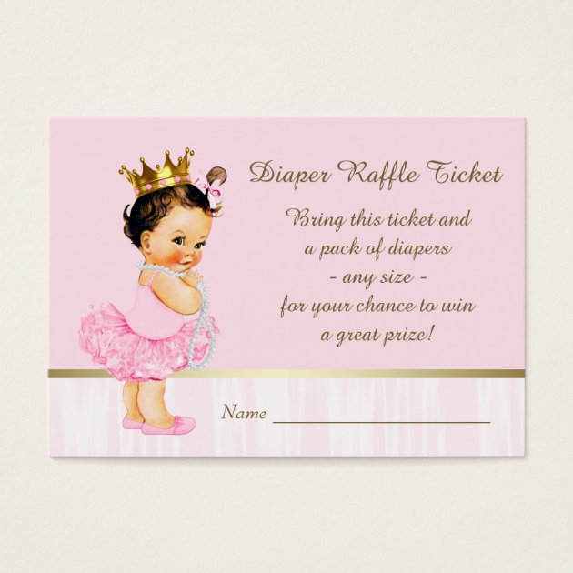 Ballerina Princess Diaper Raffle Ticket
