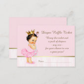 Ballerina Princess Diaper Raffle Ticket Enclosure Card (Front/Back)
