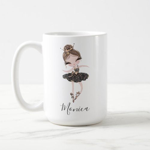 Ballerina Princess Girl Custom Name Ballet Gift Coffee Mug