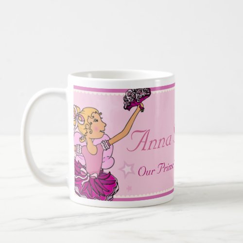 Ballerina princess pink and blond hair girl mug