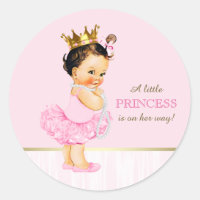 Ballerina Princess Tutu Baby Shower Classic Round Sticker