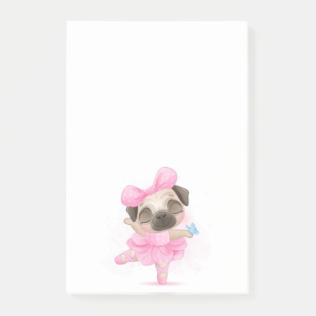 Ballerina Pug Post-it Notes (Front)