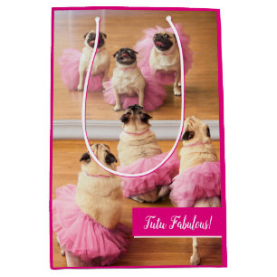 Ballerina Pugs In Tutus Medium Gift Bag