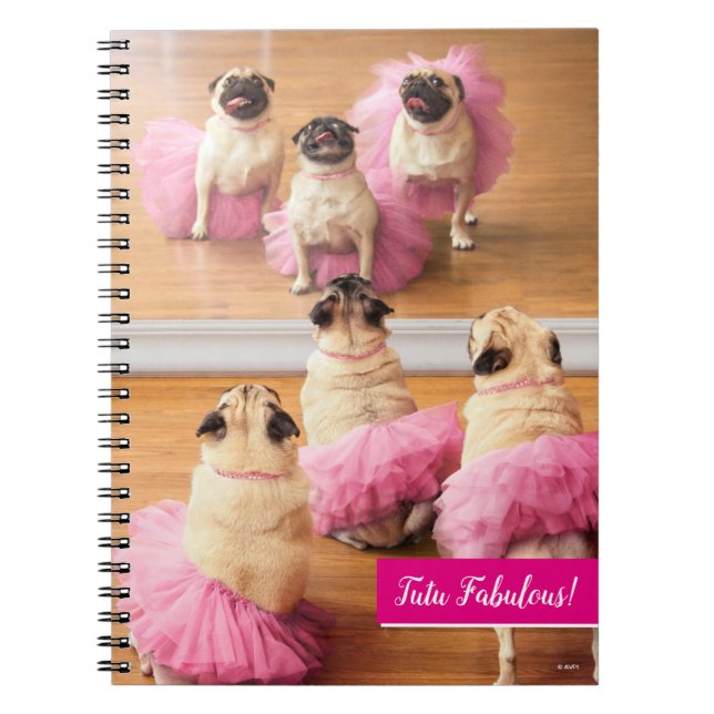 Ballerina Pugs In Tutus Notebook (Front)