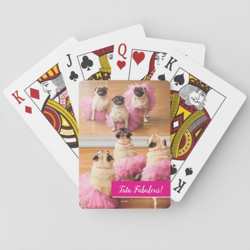 Ballerina Pugs In Tutus Poker Cards