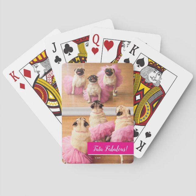Ballerina Pugs In Tutus Poker Cards (Back)
