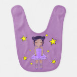 Ballerina purple baby bib