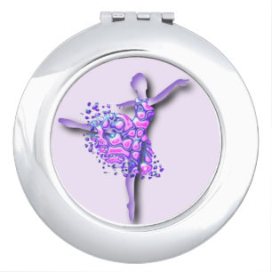 Ballerina Purple Compact Mirror Ballet Dancer Girl