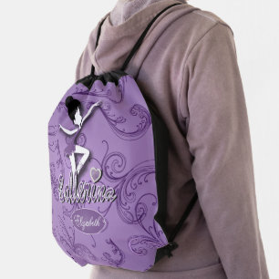 Ballerina - Purple Drawstring Bag
