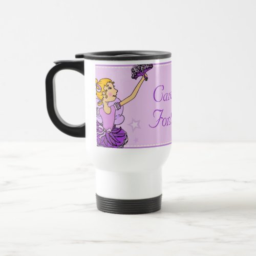 Ballerina purple golden girl ballet class mug
