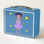 Ballerina purple metal lunch box
