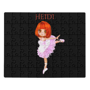 Ballerina puzzle. Personalized name. Matching tin. Jigsaw Puzzle