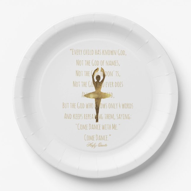 Ballerina Quote Ballet Dancer Pirouette Dancing Paper Plates (Front)