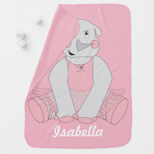 Ballerina Rhino Baby Blanket - Changable Name