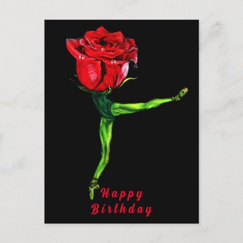 Ballerina Rose Ballet Dancer Birthday Card