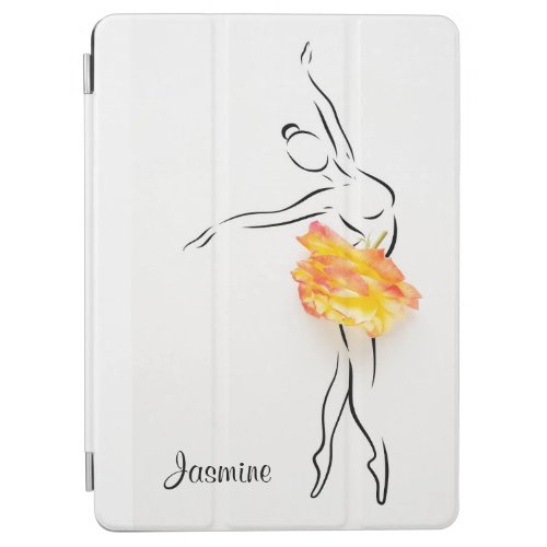 Ballerina Rose Ballet Dancer Personalized Name iPad Air Cover