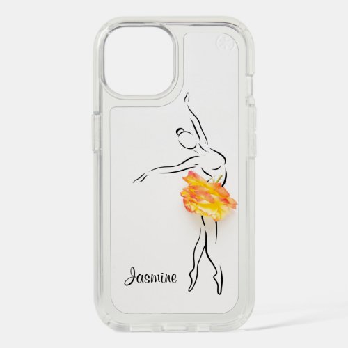 Ballerina Rose Ballet Dancer Personalized Name iPhone 15 Case