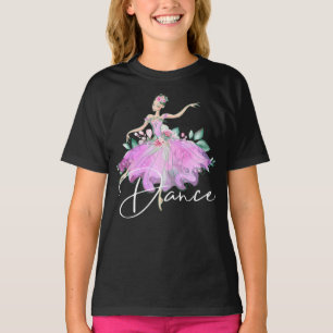 Ballerina rose ballet dress girls DANCE pink T-Shirt
