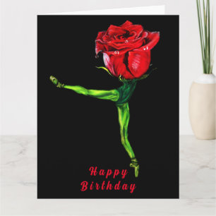 Ballerina Rose Birthday Card
