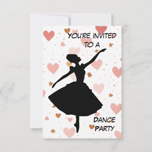 Ballerina Rose Gold Dance Party Invitation